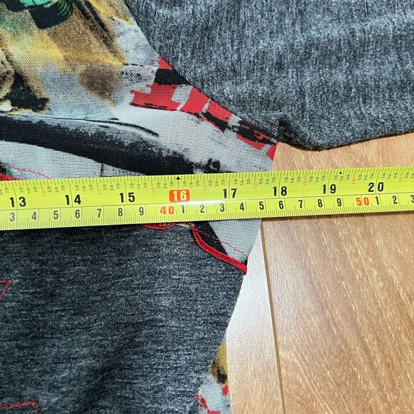 Bali Patchwork Tunic Dress Size Aprox M /10 Gray Artsy Art to Wear Whimsygoth - Picture 4 of 5